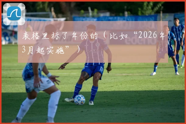 表格里标了年份的（比如“2026年3月起实施”）
